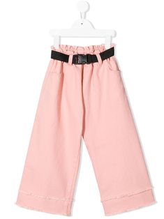 Light pink cotton belted wide-leg jeans from Andorine featuring a high rise, an elasticated waistband, two front pockets, two back patch pockets, a wide leg and frayed details. Ballet Flat Shoes, Pink Cotton, Skirted Swimwear, Jeans Dress, Swimwear Tops, Jean Coat, Wide Leg Jeans, Jacket Dress, Wide Leg