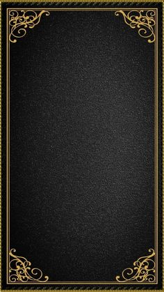 a black and gold background with an ornate border