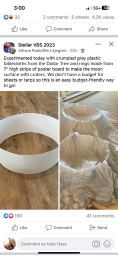 two pictures of different types of plastic and one has an image of a white ring on it