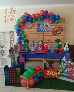 a birthday party with balloons and decorations