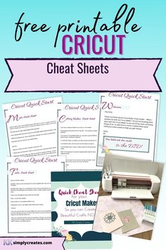 the free printable cricut sheet sheets