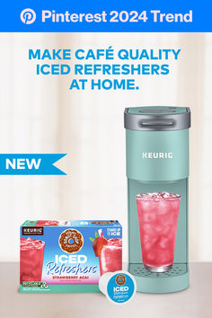 Get delicious iced refreshers right at home with Keurig’s new iced pods. Their full flavor stands up to ice and they work in every Keurig brewer. Basic Room, Cold Starbucks Drinks, Strawberry Acai, Easy Coffee Recipes, Single Serve Coffee Makers, Single Serve Coffee, Coffee Makers, Drinks Alcohol Recipes, Iced Drinks