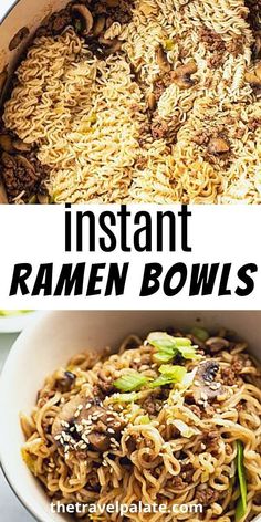 instant ramen bowl recipe with mushrooms and noodles