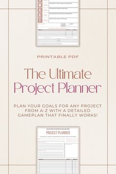 project planner Planner Worksheets