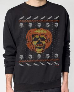 Ugly sweaters for Jaws, Trick r Treat, Krampus, Halloween II and III! - Horror Movie News | Arrow in the Head Movie Fits, Fright Rags, Halloween Sweaters, Horror Movie Night, Horror Clothes, Halloween Iii, Horror Stuff, Clothes Wishlist