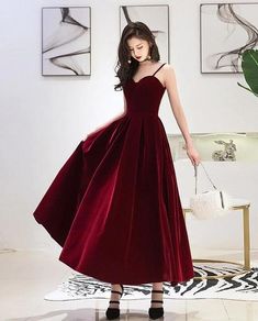 Contact+us:+lisamony@outlook.com Please+left+message+what+color+you+need+when+you+order+it.Besides+the+picture+color,+you+can+also+choose+any+color+you+want. A+Line+Burgundy+Tea+Length+Velvet+Prom+Dress+ Processing+time:+12-21+business+days Shipping+Time:+3-5+business+days "Fabric:Velv... Vestidos Color Vino, Tea Length Prom Dress, Prom Dress Burgundy, Burgundy Evening Dress, Burgundy Bridesmaid, Burgundy Prom Dress, Burgundy Bridesmaid Dresses, Burgundy Velvet, Short Prom Dress