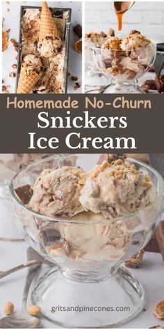 homemade no churn snickkers ice cream recipe