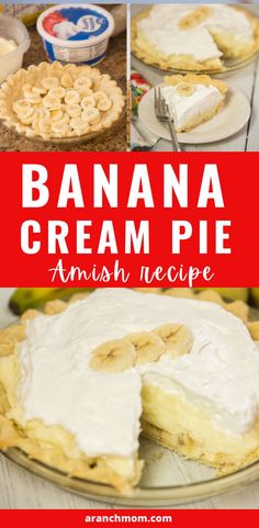 this banana cream pie is an easy dessert recipe that's ready to be eaten