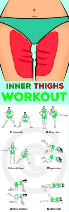 the instructions for how to do an inner thighs workout with pictures and text on it