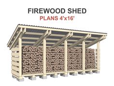 the firewood shed plans 6'x16'are ready to be used for storage