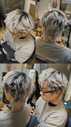 Instagram : Haircut @9hahoi #hair #shorthair #hairstyle #haircut #hairstylist #mullet #hairdesign #hanoi #vietnam #vietnamese #so9hahoi #xomhahoi #9xomhahoi #9hahoi Older Man Hairstyle, Punk Hair Styles Male, Guys Hair Dye Ideas, Mens Grunge Haircut, Sporty Mullet, Raccoon Hair Short, Keshi Haircut, Longer Masculine Haircuts, Messy Mullet Men