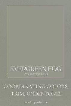 Evergreen Fog by Sherwin Williams - Coordinating Colors, Undertones, Trim Guide Natural Choice Sherwin Williams, Sherwin Williams Paint Colors Green, Guest Room Paint, Evergreen Fog, Sherwin Williams Green, Green Grey Paint, Sherwin Williams Color Palette, Sherwin Williams Gray, Sherwin Williams Colors