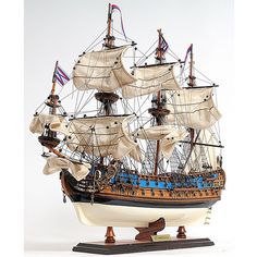 a model ship is shown on a white background