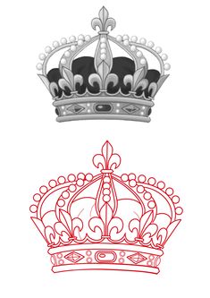 a drawing of a crown on top of a white background