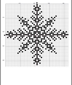 a cross stitch pattern with black and white squares in the shape of a snowflake