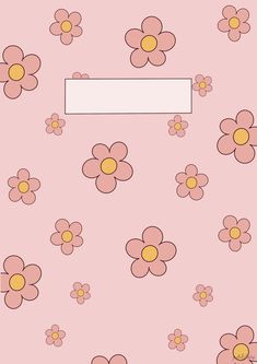 a pink background with flowers and a white sign