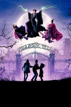 the poster for harry potter and his friends in front of a gate with an arch