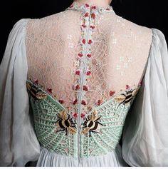 Beautiful Squirrel Costume, Costume Women, Embroidered Bodice, Lace Dress With Sleeves, Estilo Chic, 자수 디자인, Things I Love, Moda Vintage