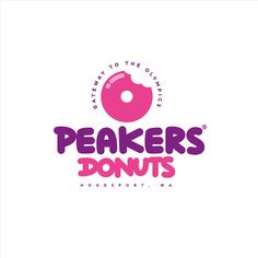 the logo for peckers donuts, which has been designed to look like a donut