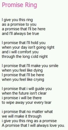 a poem with the words prom ring written on it