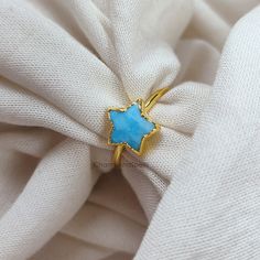 Turquoise Ring, Birthstone Jewelry, Blue Stone Ring, Electroplated Ring, Woman Jewelry, Star Shape Ring, Bridesmaid Gift, Mother Day Gift  Handmade Jewelry Gemstone- Turquoise (Manmade) Color- Blue Style- Electroplated Plating- Gold  Theme- Love And Friendship Birth Month- December Contact Us If You Have Any Query, Feel free for Catalogue, Samples & Bulk Price list. We do Deal In Bulk Quantity. Contact Us In Message For Bulk Order And Get An Amazing Discount. Explore a world of exquisite designs Star-shaped Gemstone Rings For Gifts, Celestial Blue Ring As A Gift, Celestial Blue Ring As Gift, Celestial Style Blue Ring As A Gift, Blue Star-shaped Gemstone Ring, Celestial Style Blue Ring As Gift, Jewelry Star, Woman Jewelry, Mother Day Gift