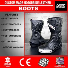 the motorcycle boots are designed to look like they have been worn by motorcyclists