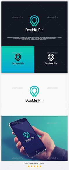 the logo for double pin is shown in three different colors