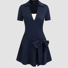 Navy Blue Mini Dress Very Much Challengers Core Princess Syndrome, Cider Dresses, School Pattern, Cute Professional Outfits, Navy Blue Mini Dress, Classy Dress Outfits, Navy Blue Dress, Evening Dresses Elegant, Blue Mini Dress