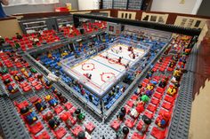 a hockey rink made out of legos is shown