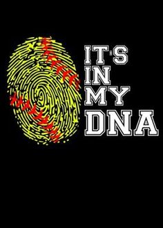 it's in my dna fingerprint on a black background with red and yellow dots