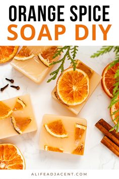 orange spice soap diy with cinnamon sticks