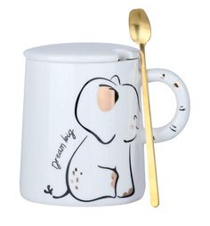 PRICES MAY VARY. Material:High fired ceramic.(Food safe) Capacity:13oz Trace gold craft, please don?t put it in microwave, oven Packing quantity: 1pcs mug + 1pcs spoon Mathew O Embossed Cartoon Animal Coffee Mug Mick Cup with Lid Spoon,Elephant Elephant Mug Ceramics, Elephant Mug, Ceramic Food, Cup With Lid, Coffee And Books, Microwave Oven, Cartoon Animals, Spoons, Food Safe