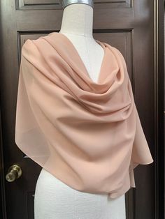 "Chiffon shawl great complimentary for you outfit. Large size of this shall allow to wear it as wrap; Light weight of fabric will making elegant draping on your shoulders. Small rhinestone scattered on whole shawl. Polyester fabric prevent from appearing wrinkle when wearing. Wrap, tie to make unique design as desire. Size around 22\" x 72\" Color: Beige Material: Chiffon /Poly Available plain or with scattered clear glass Rhinestones" Elegant Georgette Shawl, Outfit Large, Wrapped Lights, Chiffon Shawl, Shawl Scarf, Shawls And Wraps, Scarf Shawl, Black Tie, Dress Making