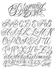 the upper and lowercase letters are handwritten in calligraphy