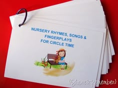 five nursery rhymess songs and fingerplays for circle time on top of each other