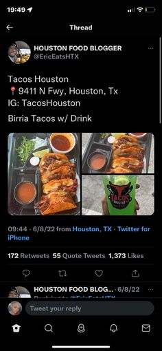 the houston food blogger's twitter feed