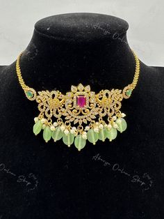 Beautiful Jewelry Set with mint green pearls.  Note:  - color may vary slightly due to lighting - no return/refund policy hence all pieces are handmade after placing order. #jewellery Green Kundan Choker Necklace, Green Choker Necklace For Wedding, Green Kundan Choker Necklace For Gifting, Green Elegant Choker For Festive Occasions, Elegant Green Choker For Festive Occasions, Green Bridal Choker Necklace, Elegant Green Bridal Choker Necklace, Green Elegant Festive Choker, Elegant Festive Green Choker