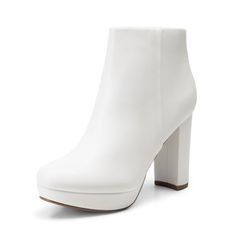 PRICES MAY VARY. Classic clean sleek look in these posh booties Synthetic sole,Stylish High Chunky Heel Ankle Boots Shaped with PU upper, slip on side zipper closure for easy on/off Heel Height: 4", Platform Measures: 1"(approx) 3.75" shaft height; 11" top opening circumference (approx) Feel comfortable and look stylish in any outdoor activity with these adorable womens booties! Featuring faux suede, round toe, stitching details, low platform, and low wedge heel, finished with lightly padded ins Ankle Platform Boots, Trendy High Heels, Heel Boots For Women, Womens Booties, High Heel Ankle Boots, Christmas Board, Chunky Heel Ankle Boots, Low Heel Wedges, Heel Ankle Boots