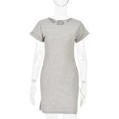 Season: SummerSize: S,M,L,XLColor: Navy Blue,Light Green,Gray,Light GraySleeves: Short SleeveNeck: Crew NeckStyle: SimplePattern Type: SoildDress Length: Above Knee LengthOccasion: DailyFabric: CottonPackage Contents: 1* Dress, without Accessories