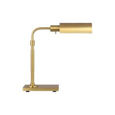 a gold desk lamp on a white background