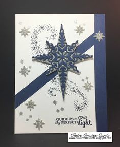 a card with a snowflake on it and the words, guide us to my perfect night