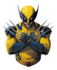 the wolverine is standing with his arms crossed