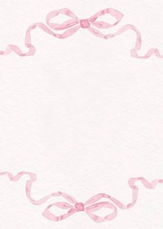 a watercolor drawing of a pink ribbon border with a bow on the top and bottom