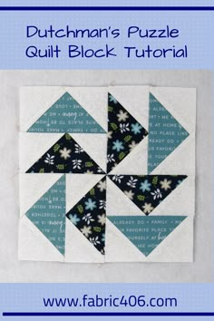 the block is made up of blue and white flowers