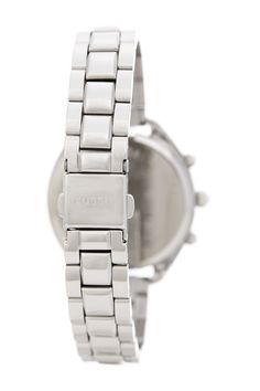 Fossil Women's Land Racer Watch - PitaPats.com Casual Silver Watches With Subdials, Casual Silver Chronograph Watch With Round Dial, Metal Analog Watches With Adjustable Fit, Silver Analog Display Watch, Adjustable Metal Analog Watches, Adjustable Analog Metal Watches, Casual Silver Watch With Metallic Dial, Silver Casual Watch With Metal Dial, Casual Silver Watch With Metal Dial