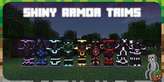 an image of some animated characters in the minecraft video game shiny armor trims