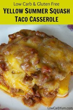 yellow and gluten free taco casserole on a white plate