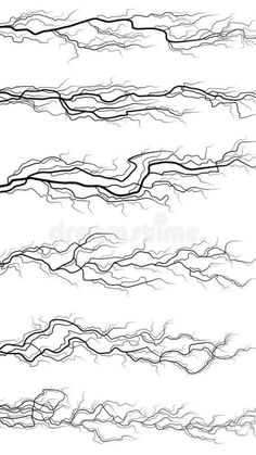 a set of hand drawn lines in different directions on white background stock photo - image