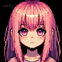 pixel image Pixel Rpg Characters, Pixel Art Portrait, Pixel Girl, Drawing Hair Tutorial, Pixel Art Characters, Digital Art Beginner, Pixel Image, Anime Pixel Art