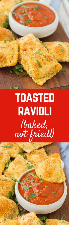 toasted ravioli stuffed with parmesan cheese and marinara sauce is the perfect appetizer for any special occasion